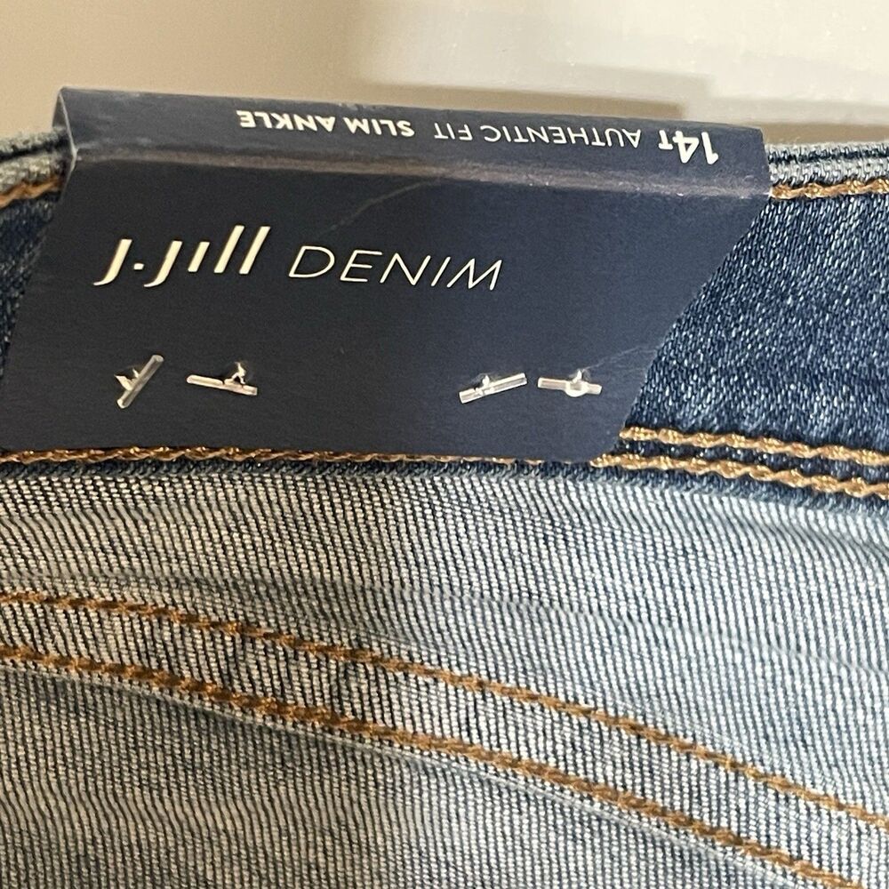 J Jill Denim Women’s Sz 14T Tall Authentic Fit Slim Ankle Stretch Jeans New NWT - Picture 5 of 8
